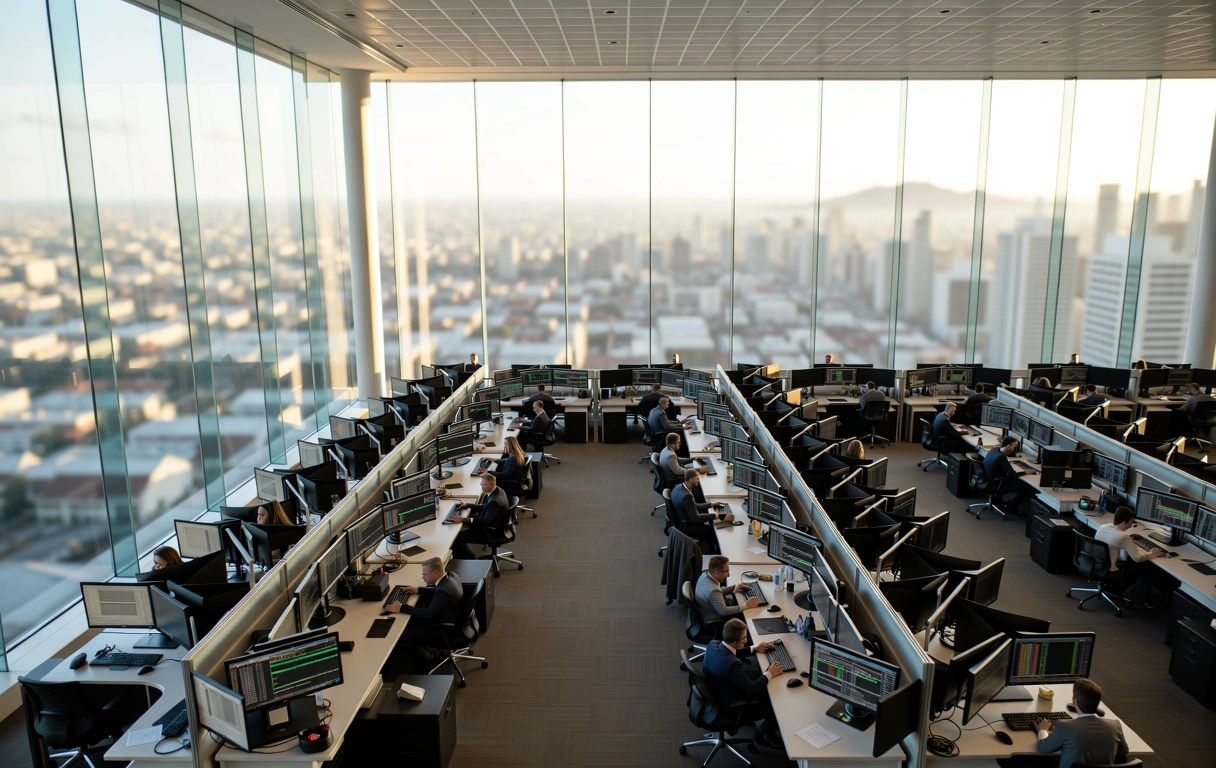 Trading floor environment at Korisunny Digital